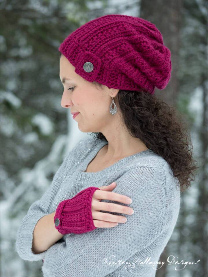 Crochet Heartstrings Slouch Hat Free Pattern