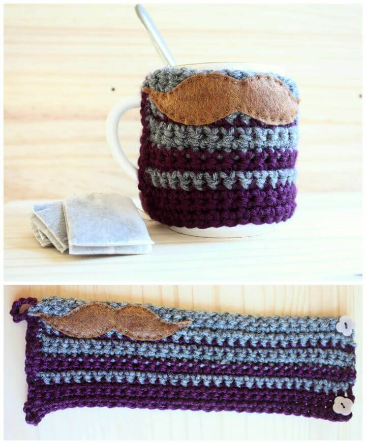 Crochet Mustachioed Mug Sweater for Men
