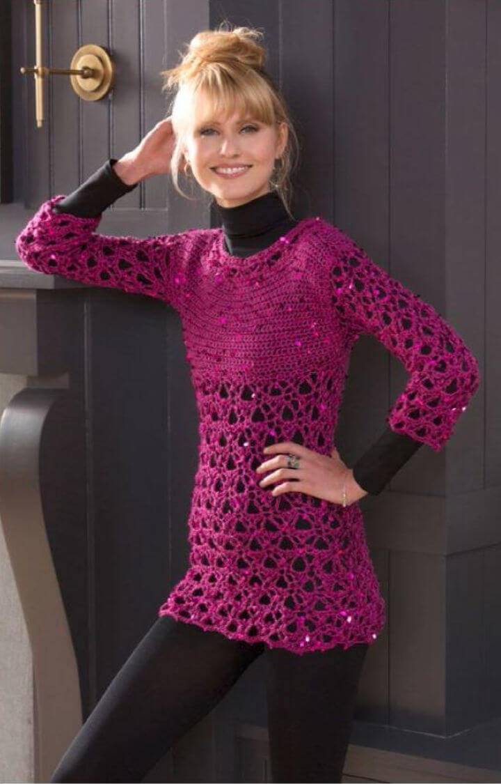 Crochet Queen Bee Sparkle Sweater Free Pattern