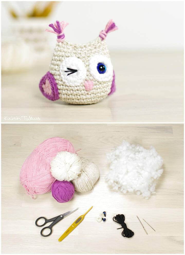 Crochet Small Owl Using Scrap Yarn