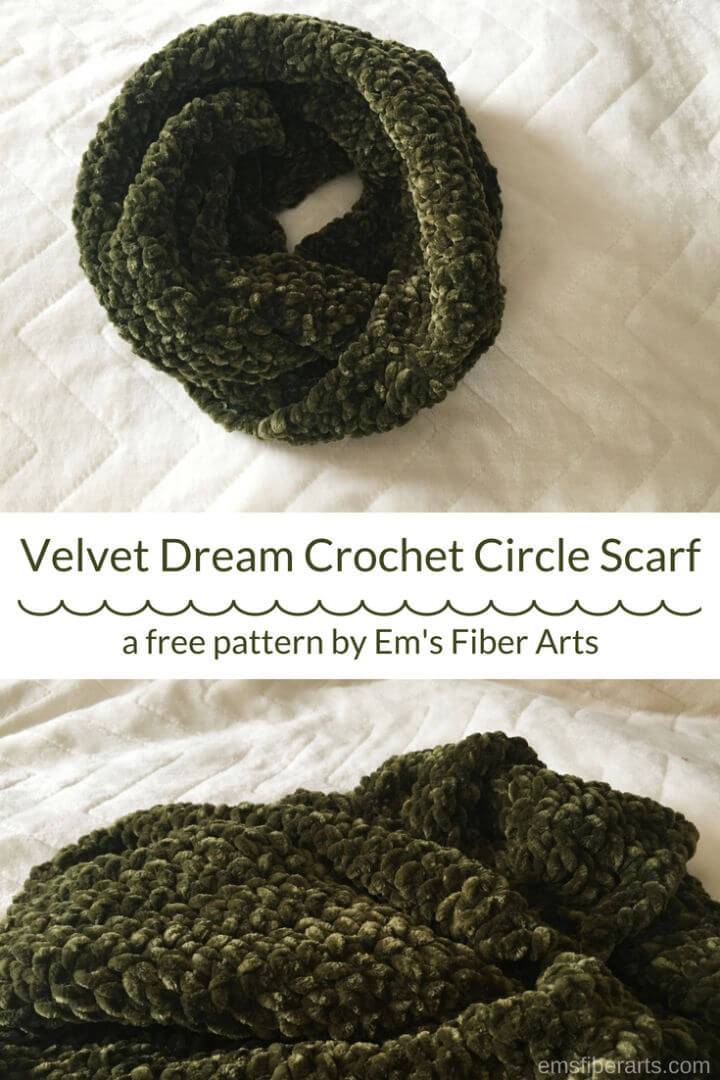 Crochet Velvet Dream Super Plush Circle Scarf