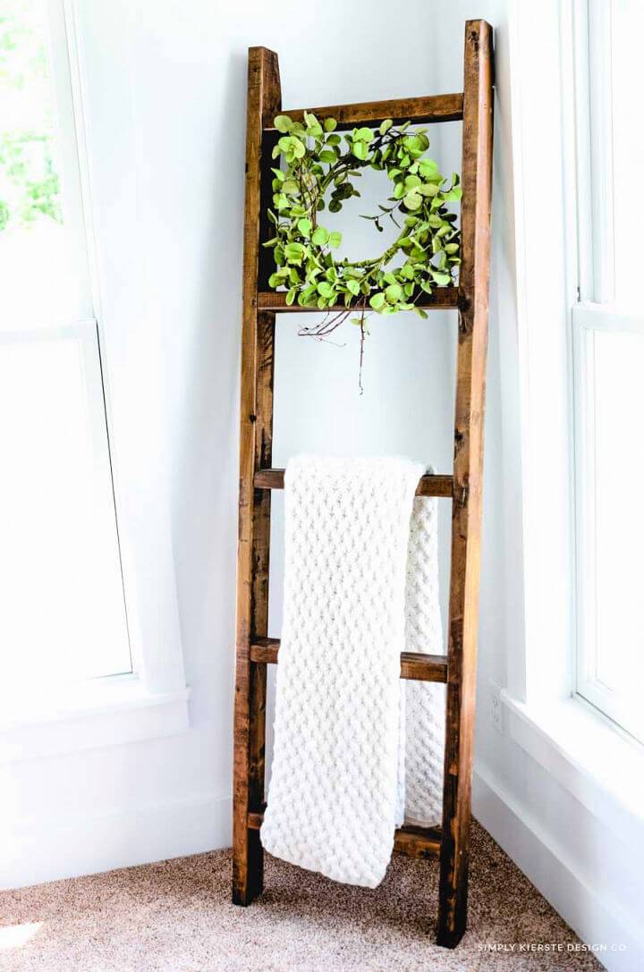Handmade Wooden Blanket Ladder Under $15