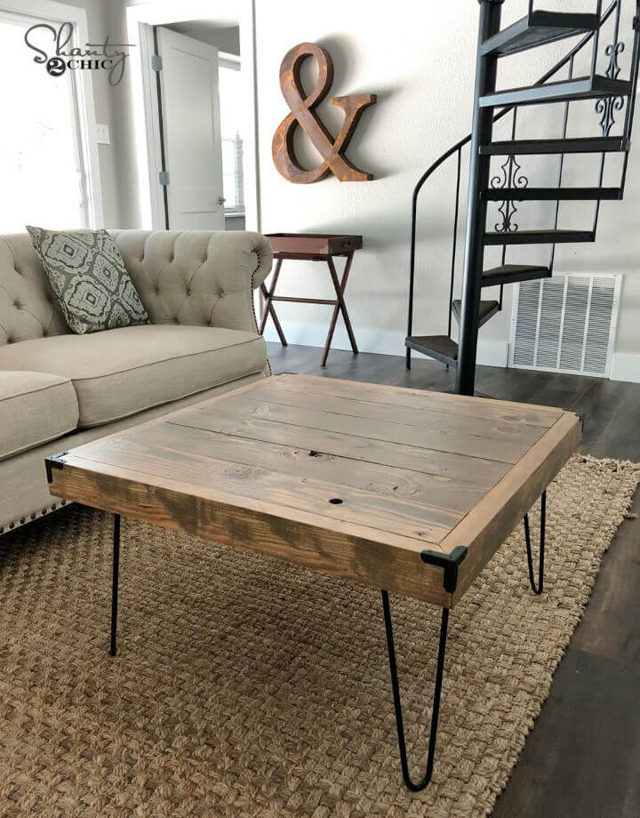 DIY 50 Square Hairpin Leg Coffee Table