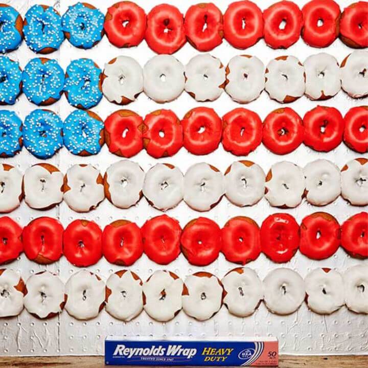 DIY American Flag Donut Wall