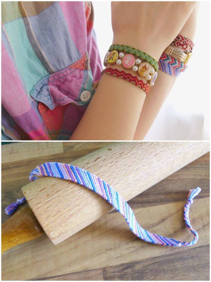 DIY Backward Knot and Striped Friendship Bracelet