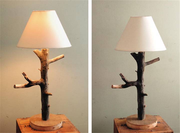 DIY Branch Table Lamp