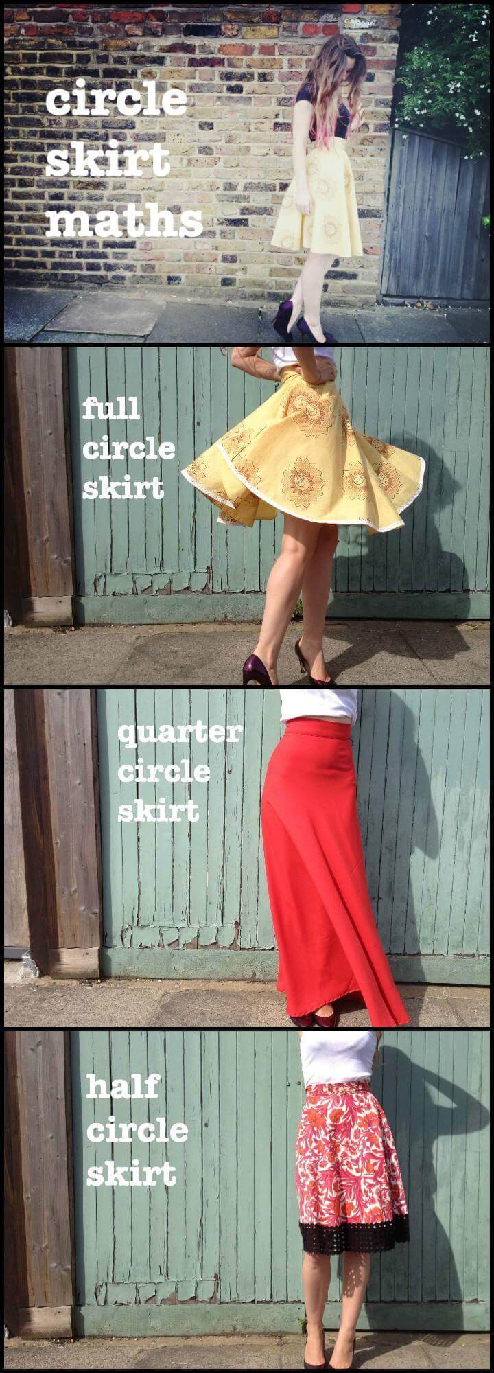 easy circle skirt math explained