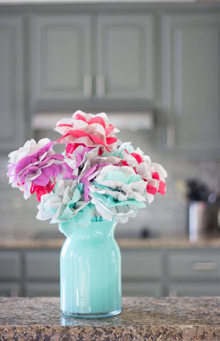 DIY Colored Tissue Paper Flowers