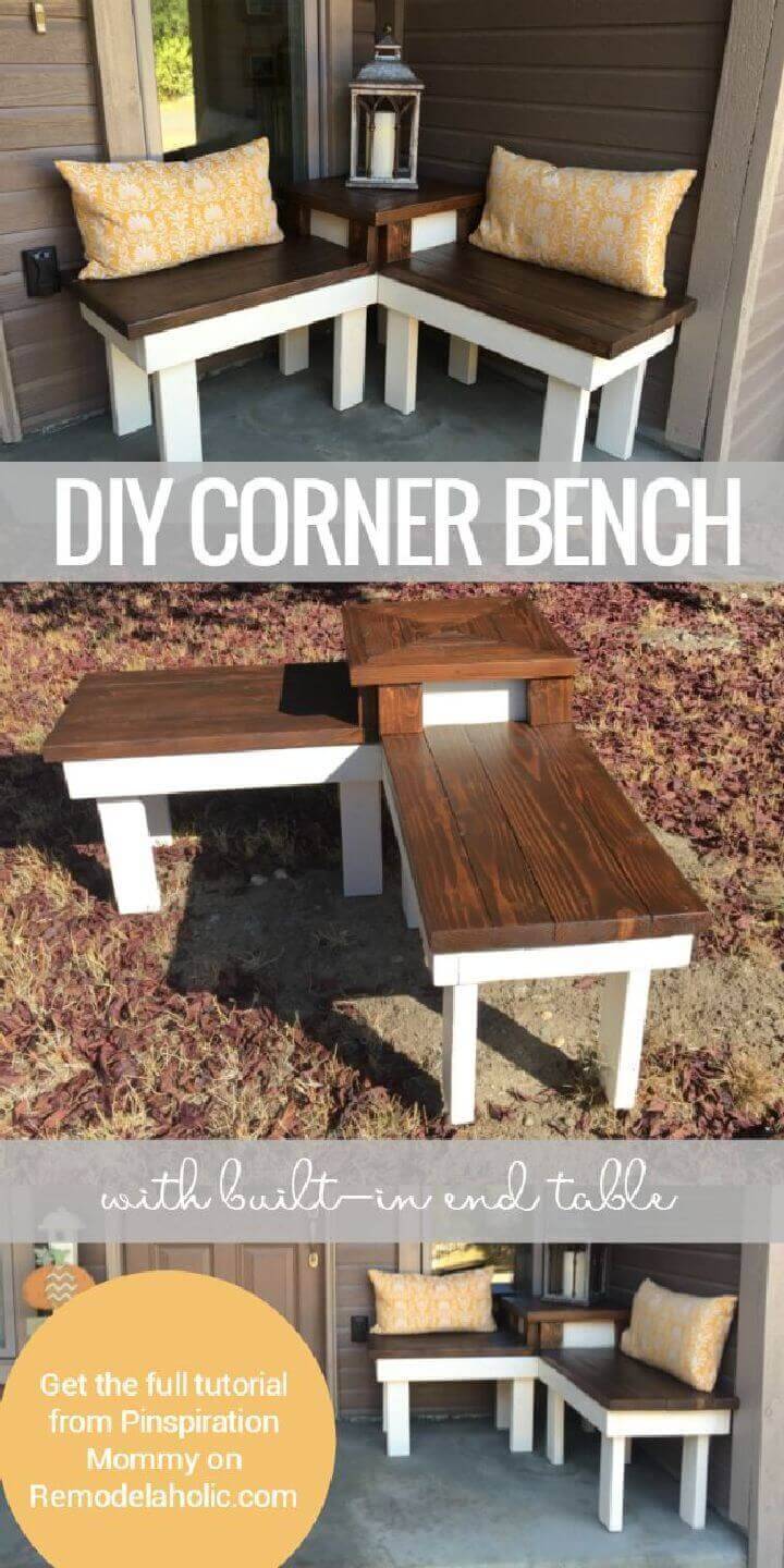 DIY Corner Bench With Built In Table