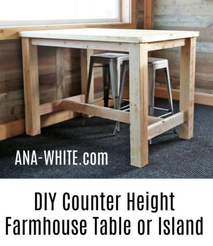 DIY Counter Height Farmhouse Table for Four