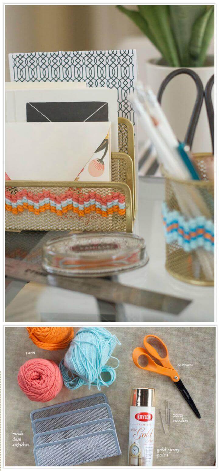 DIY Cross Stitch Office Supplies