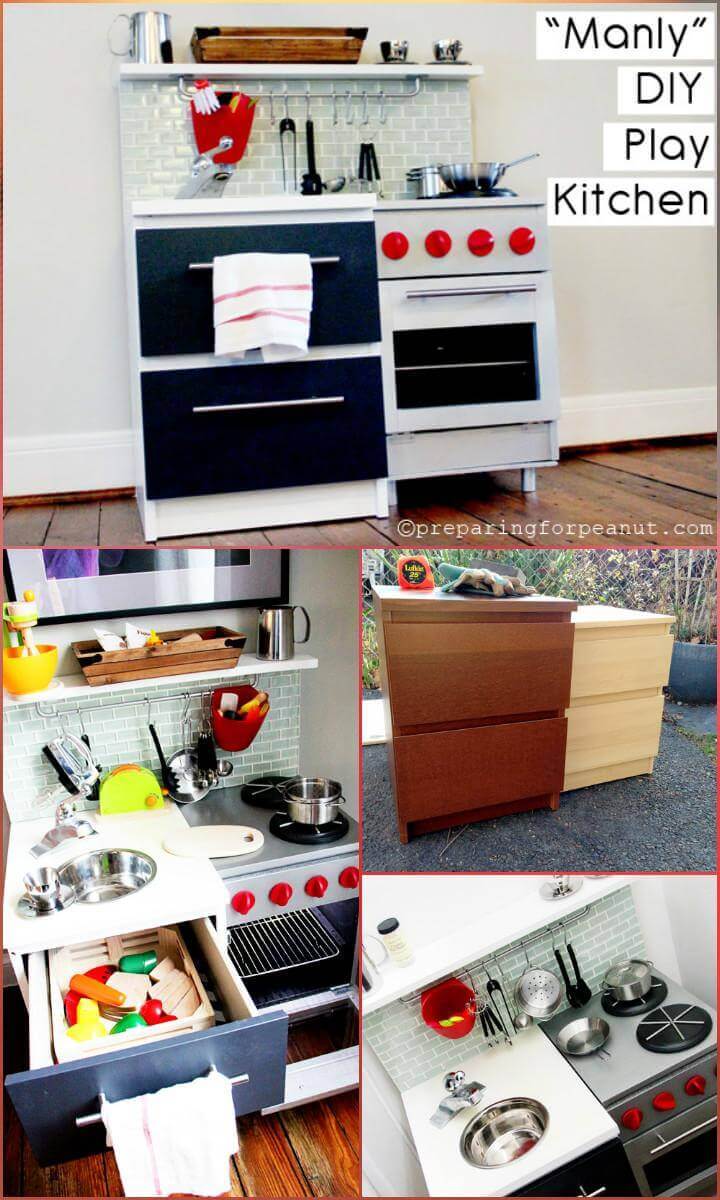 50 DIY Play Kitchen Projects For Your Kids - DIY Crafts