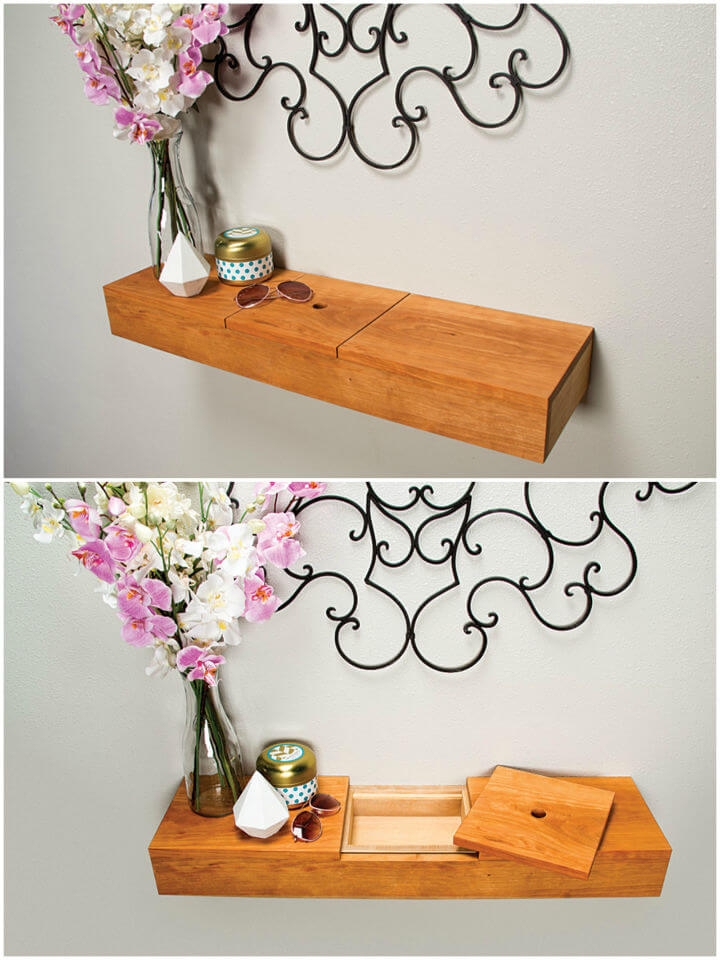 DIY Floating Shelf with Hidden Storage