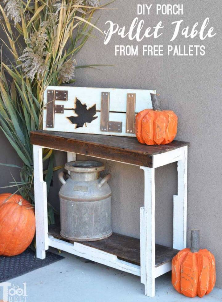 DIY Free Pallet Porch Table