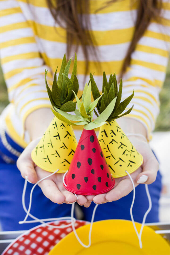 DIY Fruit Inspired Party Hats Craft for Kids