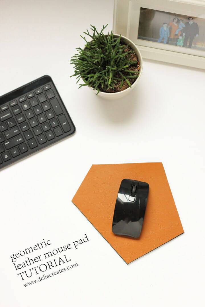 DIY Geometric Leather Mouse Pad