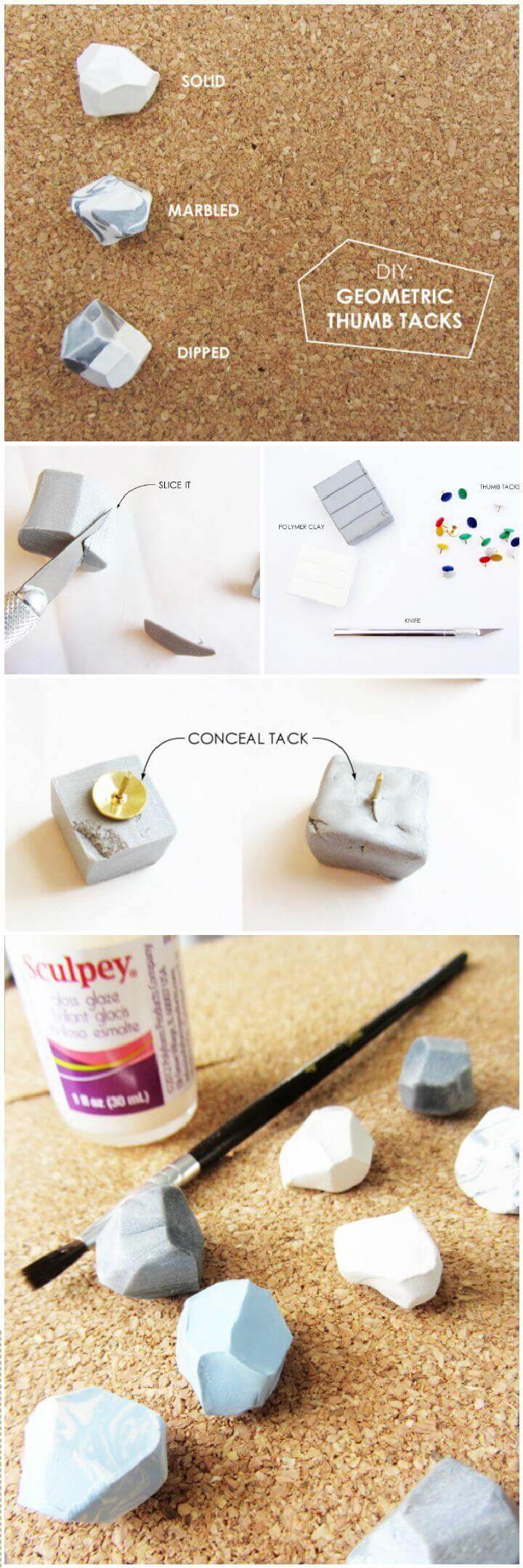 DIY Geometric Thumb Tacks