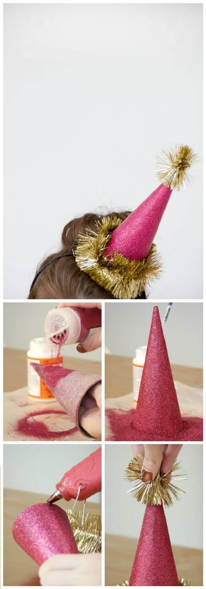 DIY Glitter Party Hat
