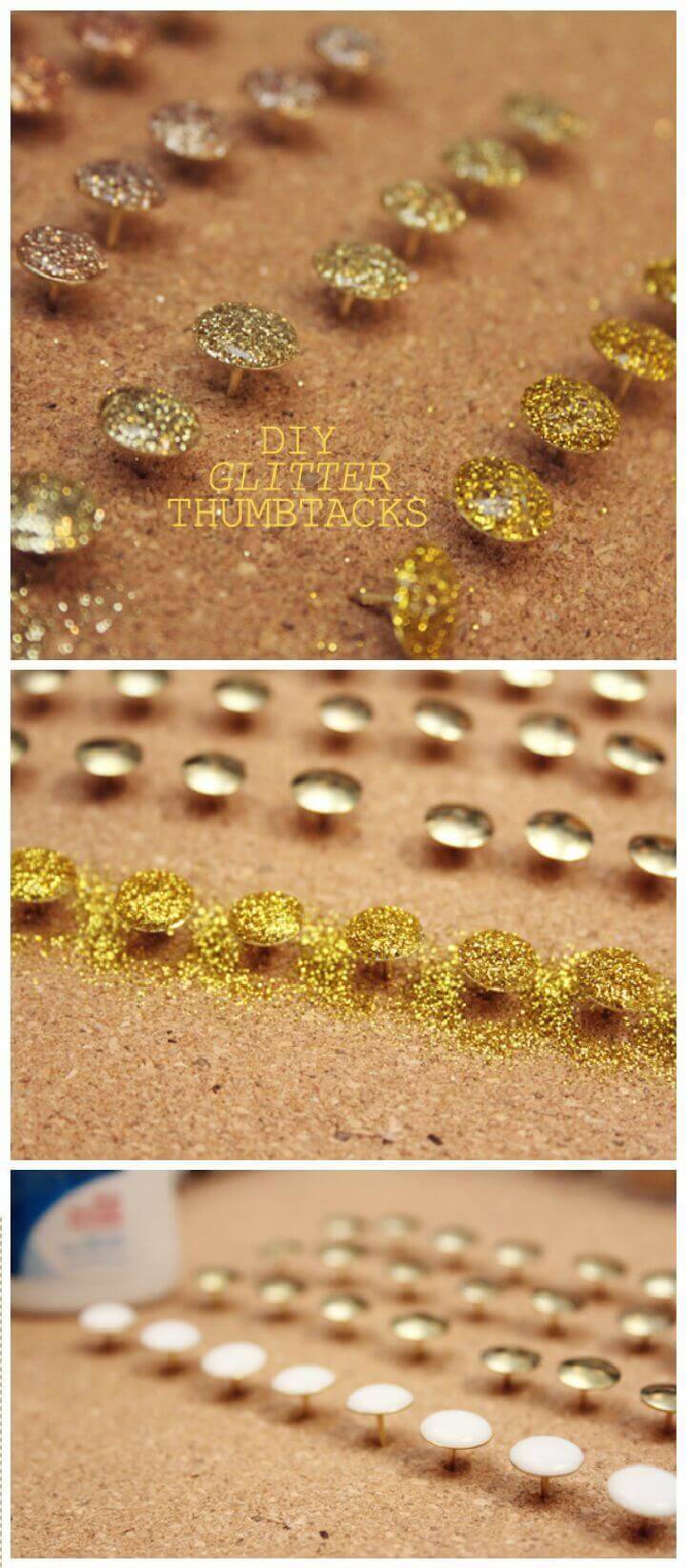 DIY Glitter Thumbtacks