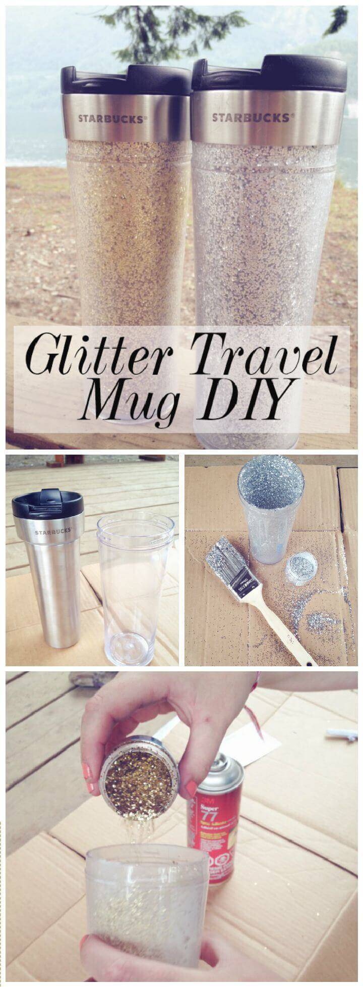 DIY Glitter Travel Mug