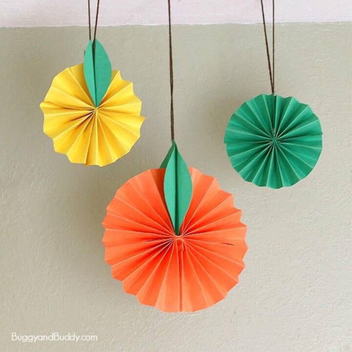 DIY Hanging Citrus Fruit Paper Craft for Kids