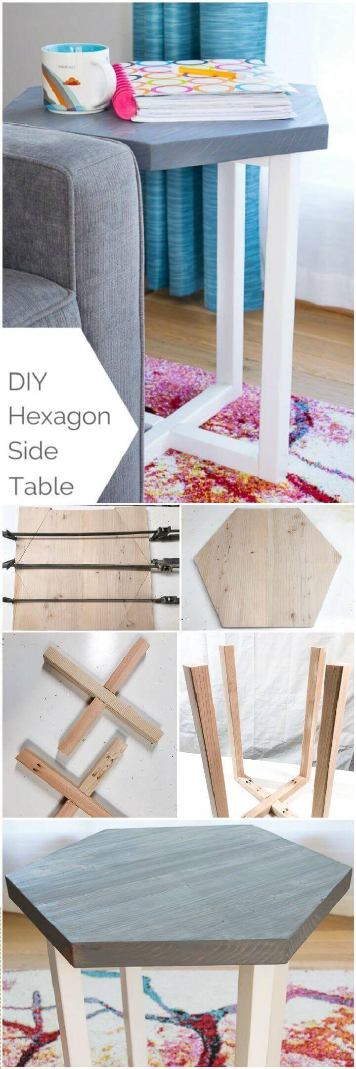 DIY Hexagon Side Table