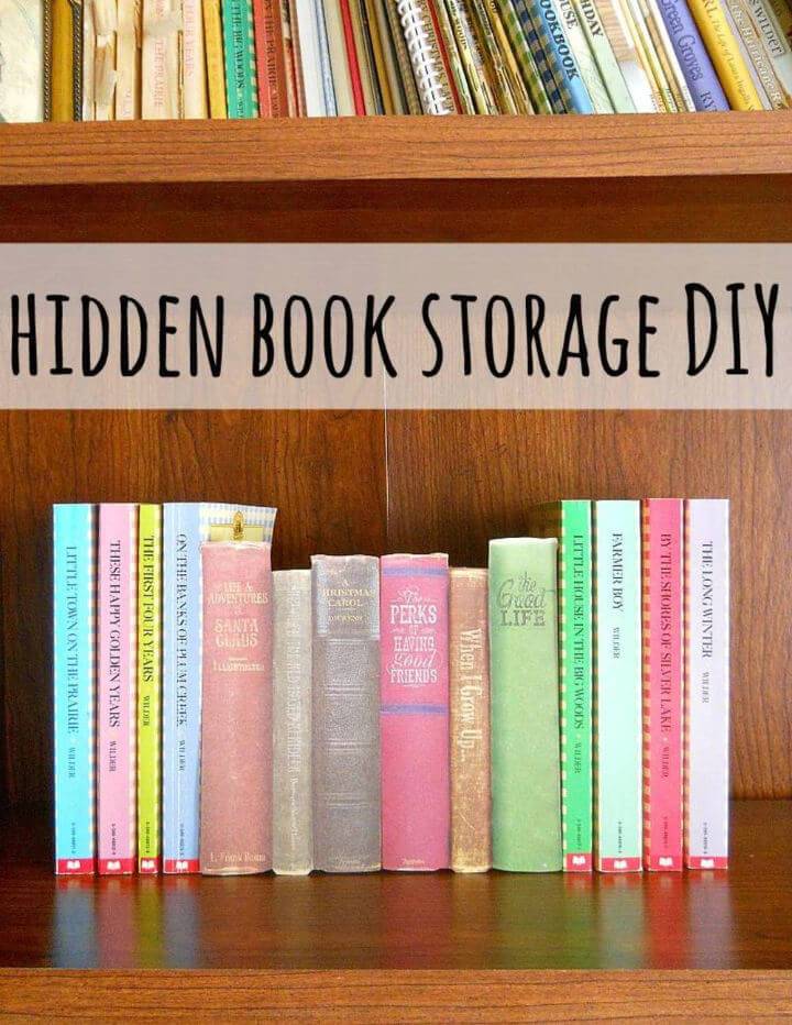 DIY Hidden Books Storage