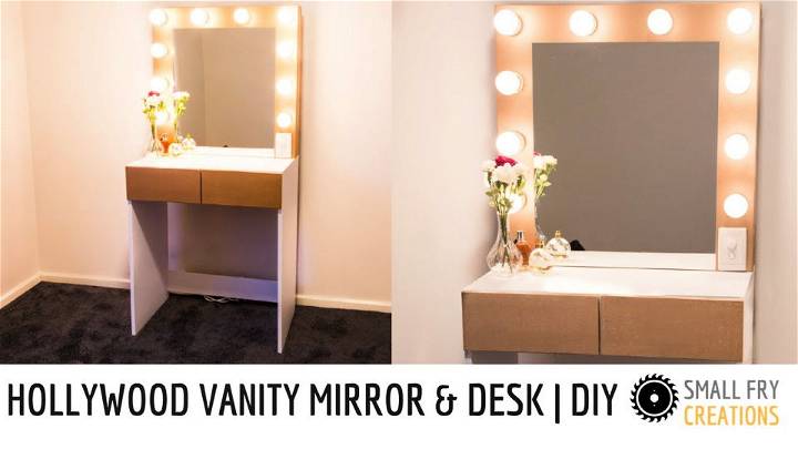 Diy Makeup Vanity Ideas, Diy Vanity Mirror With Lights Under 150