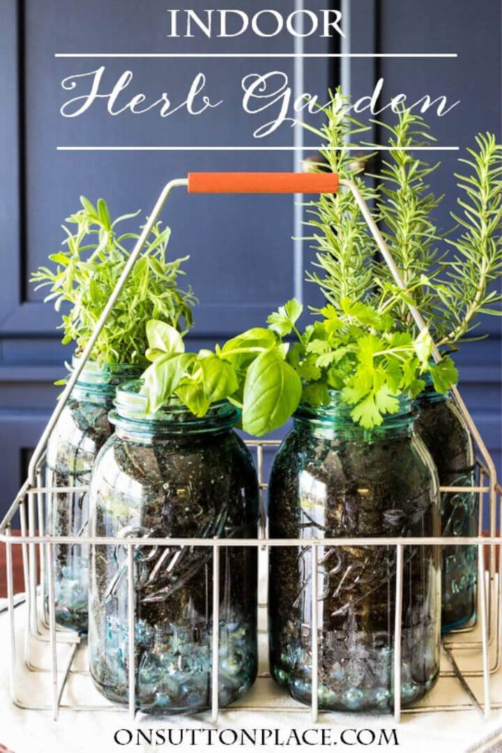 DIY Indoor Mason Jar Herb Garden