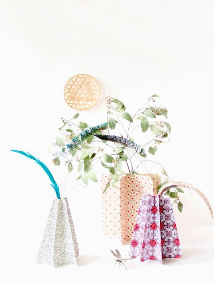 DIY Japanese Inspired Origami Vases