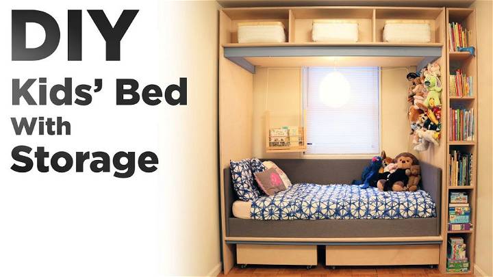 DIY Kids Bed with Storage