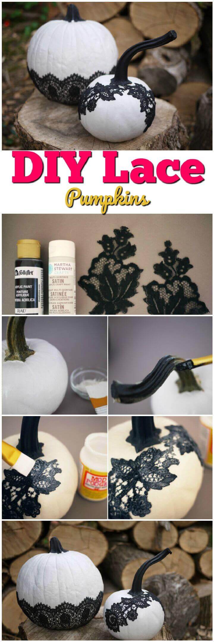 DIY Lace Pumpkins