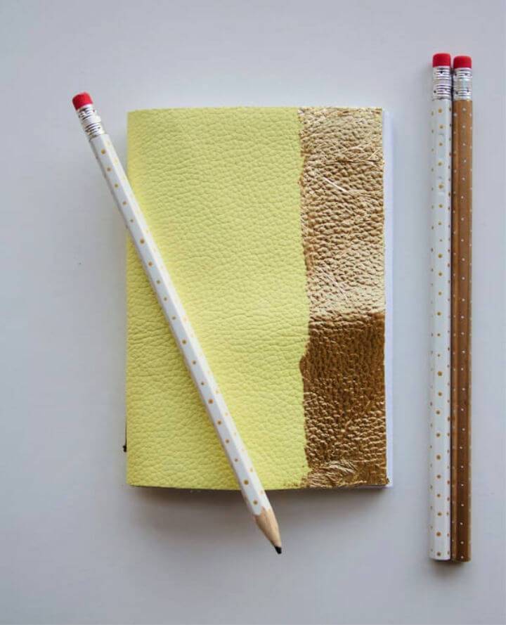 DIY Leather and Gold Leaf Notebook