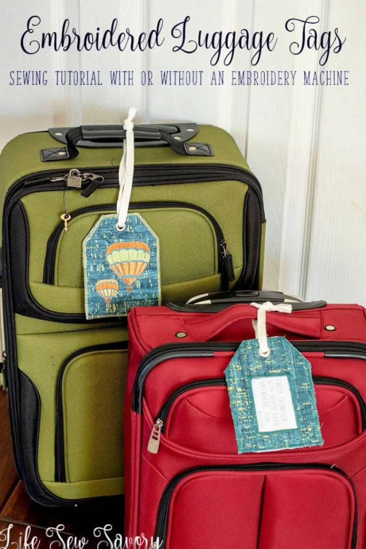DIY Luggage Tags With Embroidery