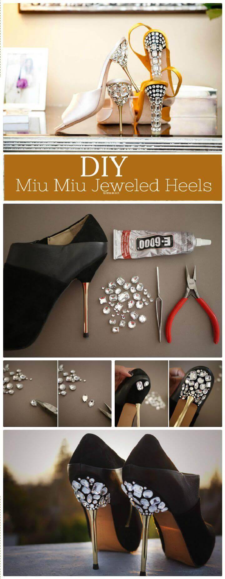 DIY Miu Miu Jeweled Heels