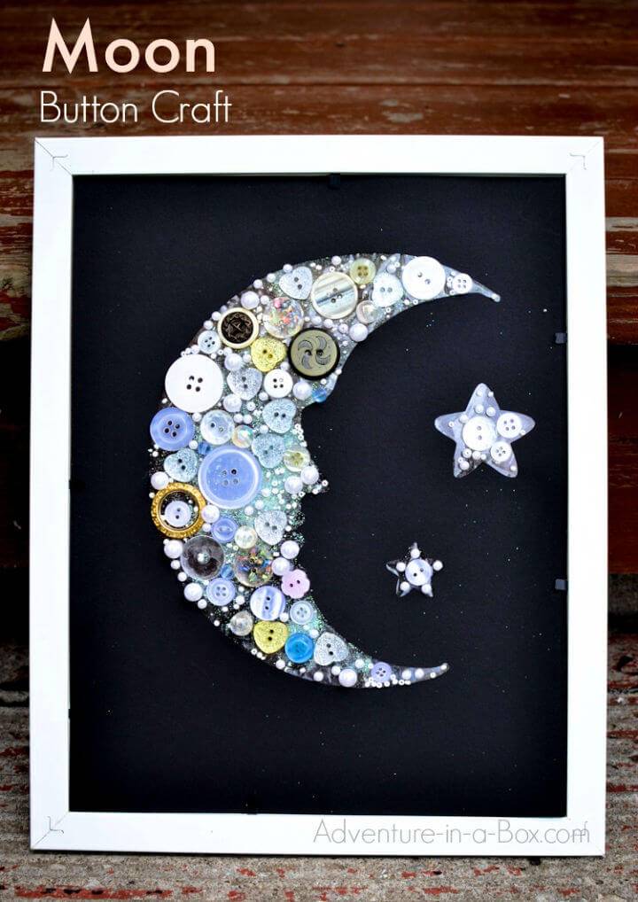 Moon Button Craft for Home Decor