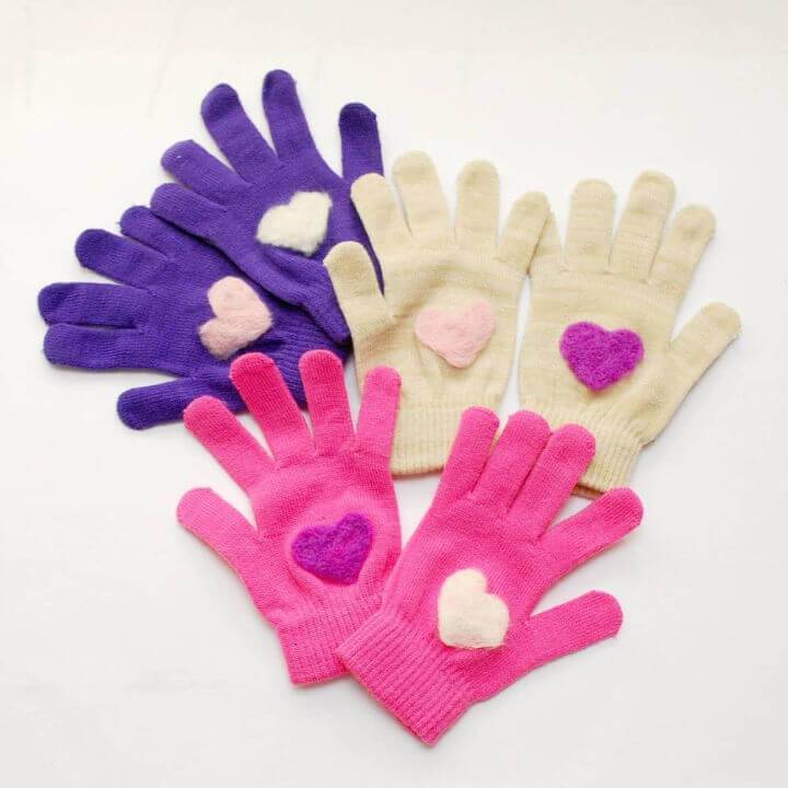DIY Needle Felted Gloves
