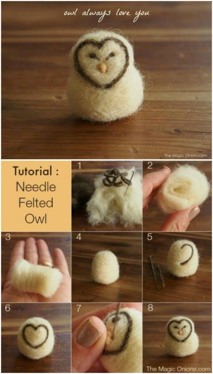 DIY Needle Felted Owl