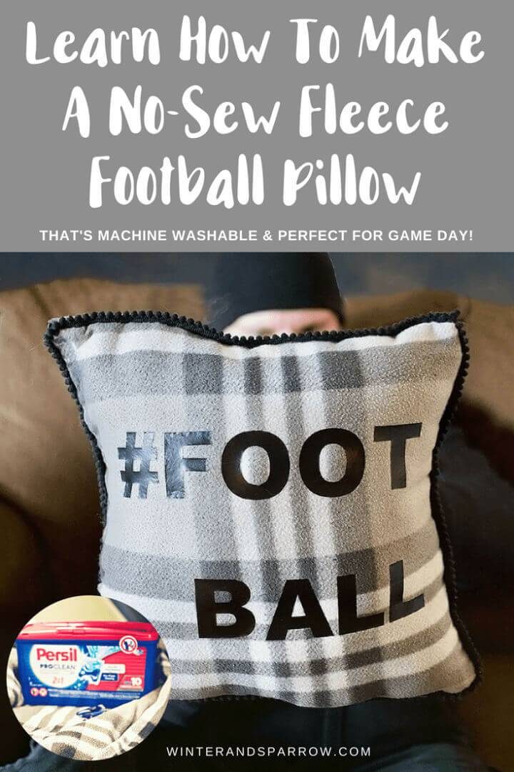 DIY No Sew Football Throw Pillow