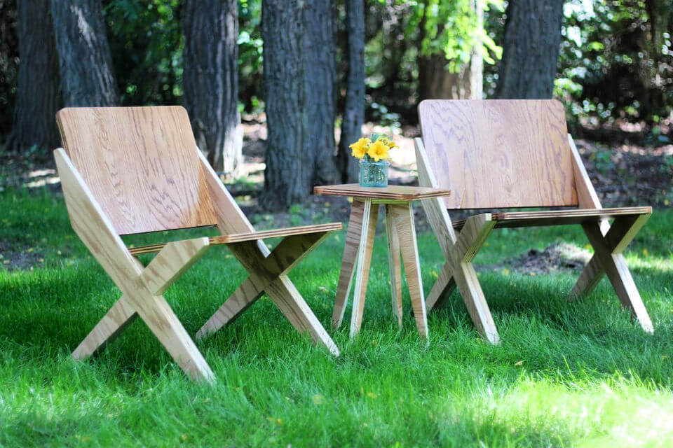 DIY One Sheet Plywood Chair Set