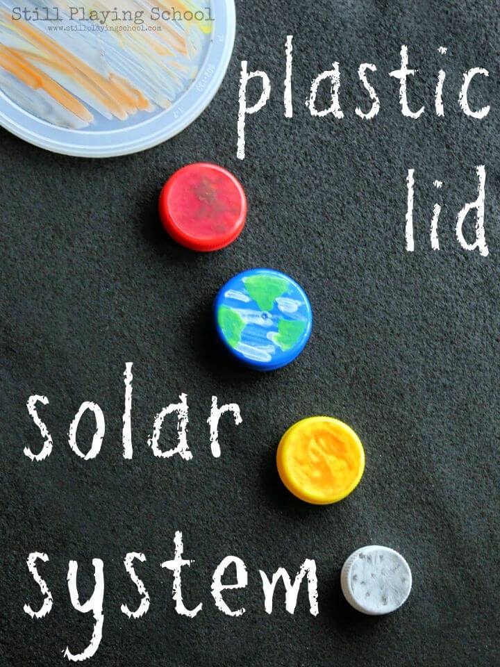 DIY Plastic Lid Planets