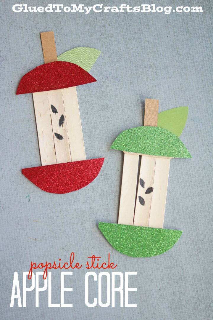 DIY Popsicle Stick Apple Core