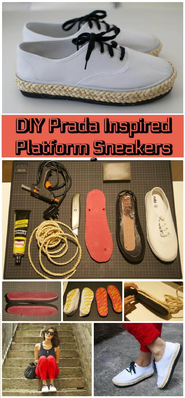 DIY Prada Inspired Platform Sneakers