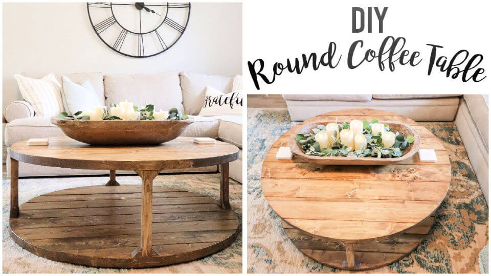 DIY Restoration Hardware Inspired Round Coffee Table