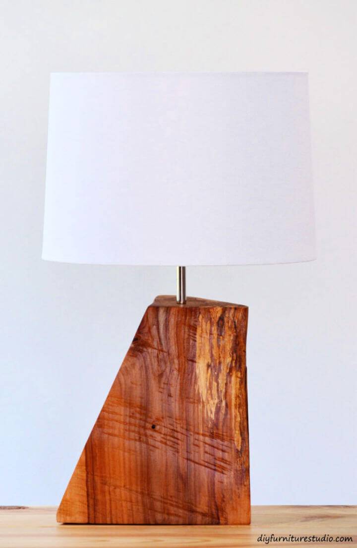 DIY Rustic Natural Wood Table Lamp