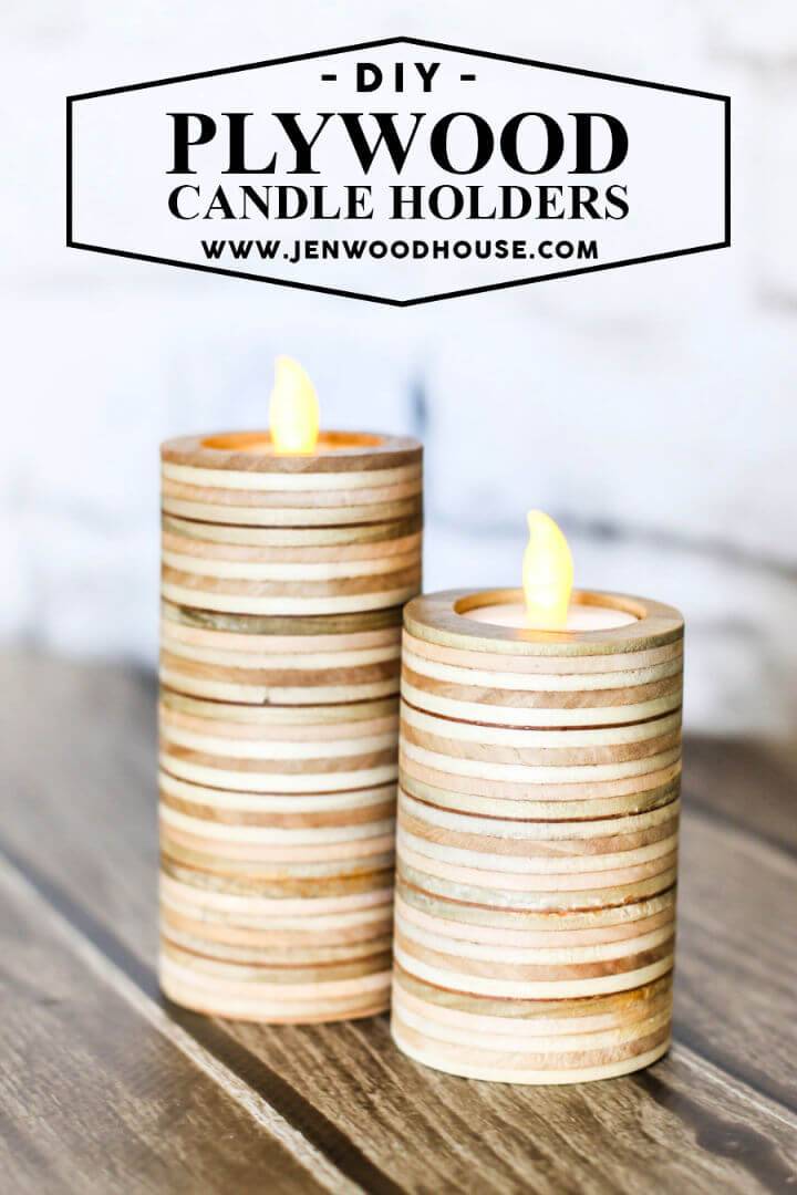 DIY Scrap Plywood Candle Holders