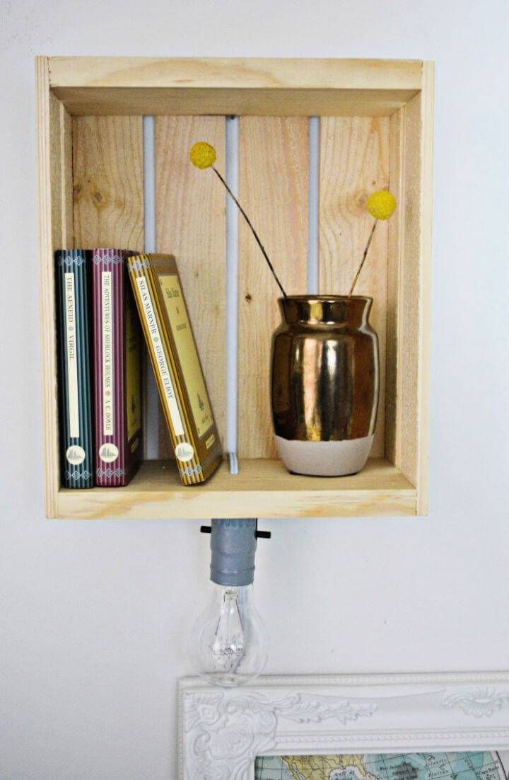 DIY Shelf Sconce Wood Lamp