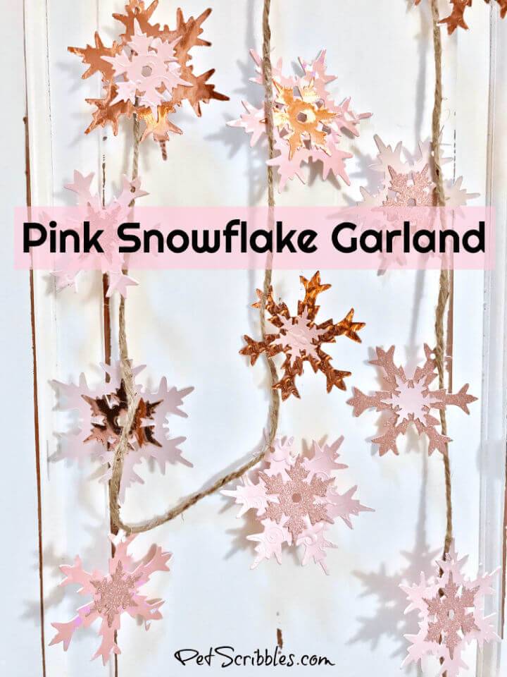 DIY Sparkling Pink Snowflake Garland