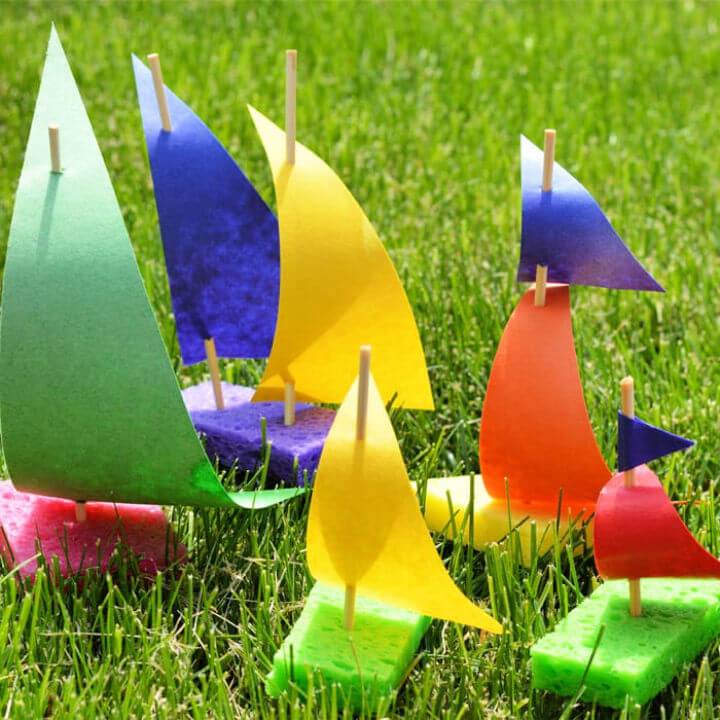 DIY Sponge Sailboat Camp Craft for Kids