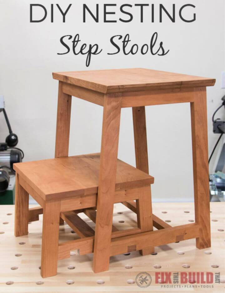 DIY Step Stool with 3 in 1 Nesting Feature